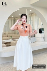 Áo Len Cộc Tay Bo Gấu NK Fashion Thời Trang công sở Nữ Basic, Trendy NKFAL2310001, Dễ Phối Đồ, Vải Thoáng Mát