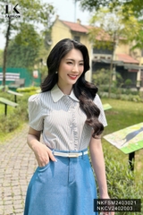 Áo Sơ Mi Nữ NK Fashion Công Sở Thiết Kế Cổ Điệu, Thời Trang, Chất Vải Nhập Hàn Cao Cấp NKFSM2403021  Trẻ Trung, Tôn Dáng