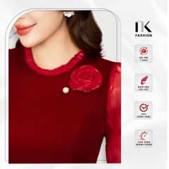 NK FASHION Hoa Mẫu Đơn Xiên Ngọc Phụ Kiện Cài Áo Đẹp Sang, Cao Cấp NKPK2312001