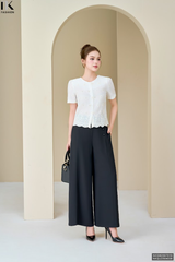 Quần ống rộng cúc sườn thoải mái, dễ mặc NKQU2504006