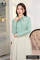 Áo Sơ Mi Dài Tay Cổ Đức Nẹp Dấu Khuy cơ bản phù hợp nhiều kiểu dáng NKSM2010011 ( Ko kèm QU/CV/PK)