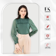 NK FASHION Áo Sơ Mi Dài Tay Bèo Ngực NKSM2210001