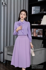 Áo Sơ Mi Dài Tay Cổ Đức Hoa Bèo Vai NKSM2309002