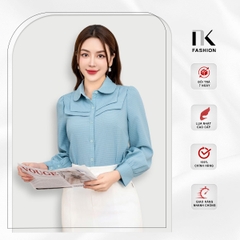 NK FASHION Áo Sơ Mi Cổ Sen Đô Kép Thanh Lịch, Nữ Tính NKSM2309015