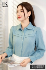 NK FASHION Áo Sơ Mi Cổ Sen Đô Kép Thanh Lịch, Nữ Tính NKSM2309015
