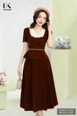 NK Fashion Áo Sơ Mi Nhung Phối Cổ, Sang Trọng, Thanh Lịch NKSM2312003