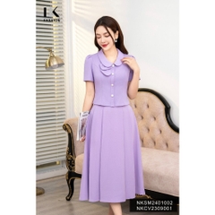 Áo Sơ Mi Cổ Sen Nơ Lệch NK Fashion Công Sở Nữ Thiết Kế Cách Điệu Sang Trọng, Thanh Lịch, Trẻ Trung, Vải Thoáng Mát NKSM2401002