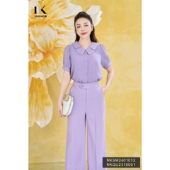 Áo Sơ Mi Cổ Kép Chồng Cúc Đôi NK Fashion Công Sở Nữ Thiết Kế Điệu,Trẻ Trung, Thanh Lịch, Vải Thoáng Mát NKSM2401012