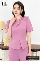 NK Fashion Áo Sơ Mi Peplum Nơ Vạt Lệch Sang Trọng, Thanh Lịch NKSM2401013