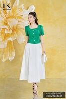 NK Fashion Áo Sơ Mi Cổ Vuông Croptop Linen Thời Trang Trẻ Trung, Nữ Tính NKSM2401023