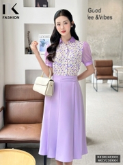NK Fashion Áo Sơ Mi Hoa Nhí Phối Cổ Nữ Tính, Thanh Lịch NKSM2403005