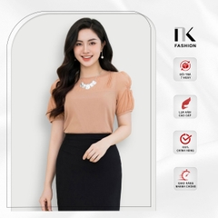 Áo Sơ Mi Tơ Nhũ Bấu Mí NK Fashion Công Sở Nữ Thanh Lịch Thời Trang Vải Mềm Mịn NKSM2405006