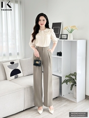 Áo Sơ Mi Bèo Ngực Tay Lỡ NK Fashion Công Sở Nữ Thanh Lịch Vải Mềm Mịn NKSM2405026