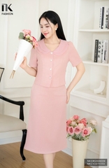 Áo Sơ Mi Cổ Sen Kép Phối Tơ NKSM2408009 ( ko kèm CV + PK)