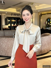 Sơ Mi Lụa Cổ Nơ NK FASHION Thời Trang Công Sở Trẻ Trung, Sang Trọng, Dễ Phối Đồ NKSM2409018