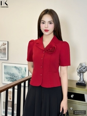 Áo Sơ Mi Cổ Ve Hoa Ngực  Lên Form Đứng Dáng NKSM2412002 ( Không kèm Quần, CV + PK)