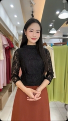 Áo ren cổ giếng súp gấu mới lạ, gọn gàng NKSM2509001