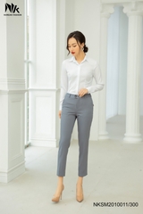 Áo Sơ Mi Dài Tay Cổ Đức Nẹp Dấu Khuy cơ bản phù hợp nhiều kiểu dáng NKSM2010011 ( Ko kèm QU/CV/PK)
