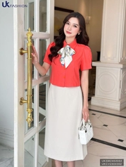 UK Fashion Áo Sơ Mi Cổ Đức 7 Mảnh Ly Súp Trẻ Trung, Nữ Tính UKSM2402002
