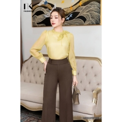 Quần Ống Rộng Cạp Cao Đai Eo UK FASHION Thiết Kế Thanh Lịch Chất Vải Nhập Hàn Cao Cấp Đứng Phom UKQU2301002