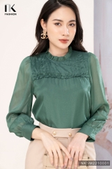 NK FASHION Áo Sơ Mi Dài Tay Bèo Ngực NKSM2210001