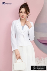 Áo Vest 1 Lớp NK Fashion 2 Cúc Bọc Viền UKAK2308016 Thời Trang Công Sở Nữ, Sang Trọng, Vải Cao Cấp, Lên Form Đứng Dáng