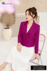 Áo Vest 1 Lớp NK Fashion 2 Cúc Bọc Viền UKAK2308016 Thời Trang Công Sở Nữ, Sang Trọng, Vải Cao Cấp, Lên Form Đứng Dáng