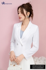 Áo Vest 1 Lớp NK Fashion 2 Cúc Bọc Viền UKAK2308016 Thời Trang Công Sở Nữ, Sang Trọng, Vải Cao Cấp, Lên Form Đứng Dáng