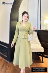 Chân Váy Xếp Ly UK Fashion, chân váy xòe đơn giản, Thanh Lịch, Nữ Tính cho quý công công sở, dễ phối đồ UKCV2310002