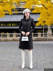Áo Khoác Dạ Cổ Sen Dáng Dài NK Fashion Công Sở Nữ Sang Trọng, Thanh Lịch Vải Mềm Mịn UKAK2411001
