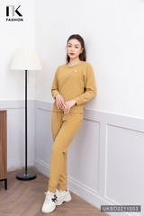 Bộ Đồ Thể Thao Nữ NK FASHION Thêu Ngực Thiết Kế Bo Gấu Chất Liệu Vải Nhập Hàn Cao Cấp UKBD2211003