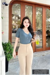 Áo Len Cộc Tay 3 Cúc UK Fashion Trendy, Chất Len Cao Cấp UKFAL2309001