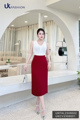 Áo len sát nách cổ tim UK Fashion Trendy, Chất Len Cao Cấp UKFAL2309002