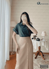 Áo Sơ Mi Nữ UK Fashion Cổ Đức Vai Chờm Chất Vải Mềm Mịn Thoáng Mát Phù Hợp Đi Làm Đi Chơi UKSM2304009