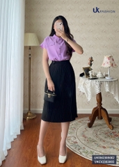 Áo Sơ Mi Cổ Tàu Vai Chờm UKSM2305002 NK Fashion Thời Trang Công Sở Nữ, Kiểu Dáng Hàn, Trẻ Trung Năng Động, Vải Mát