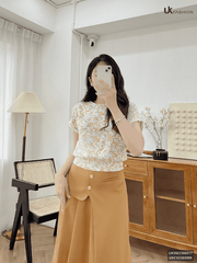 Áo Sơ Mi Nhúm Eo Bo Gấu Vai Chờm UK Fashion Chất Liệu Cao Cấp, Lên Form Đứng Dáng. trẻ trung cho các nàng công sở UKSM2306017