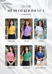 Áo Sơ Mi Cổ Kép UK Fashion Chất Liệu Cao Cấp, Lên Form Đứng Dáng. trẻ trung cho các nàng công sở UKSM2306018