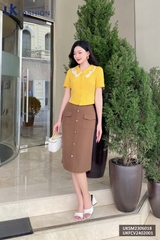 Chân váy chữ A túi ốp cúc dọc thân UK Fashion, váy qua gối công sở, basic phù hợp đi làm đi chơi UKFCV2402001