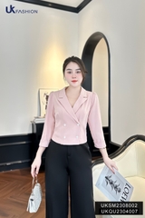 Áo Sơ Mi Giao Cúc Tay Lỡ UK Fashion Thanh Lịch, Nữ Tính UKSM2308002
