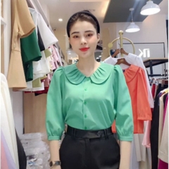 Sơ mi cổ xen xếp tay lỡ UK Fashion Thời Trang Công Sở Nữ Thanh Lịch, Style Hàn Quốc,chất liệu Cao Cấp UKSM2310012