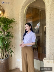 Áo sơ mi cổ sen UK Fashion Nhon ly sup, vải mềm, không nhăn, thấm hút mồ hôi, áo trẻ trung, hàn quốc UKSM2401001