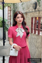 UK Fashion Áo Sơ Mi Cổ Đức 7 Mảnh Ly Súp Trẻ Trung, Nữ Tính UKSM2402002