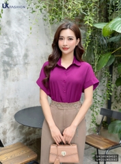 Áo Sơ Mi UK Fashion Cổ Sen Nhỏ Tay Chờm Thanh Lịch, Sang Trọng UKSM2404021