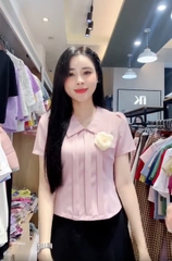 Sơ mi cổ sen vai bồng ly dọc thân, duyên dáng, nữ tính UKSM2405005