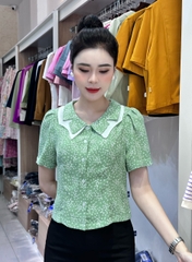 Áo Sơ Mi UK Fashion Công Sở Thiết Kế Cổ Kép, Họa Tiết Hoa Nhẹ Nhàng, Thanh Lịch, Nữ Tính UKSM2406007