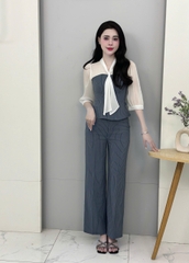 Quần kẻ ống đứng lịch sự, xinh xắn UKSM2409019