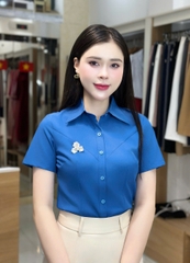 Sơ mi cổ đức can chéo ngực dễ mặc, nhiều màu sắc UKSM2502005