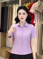 Sơ mi cổ sen can diễu kiểu dáng mới, cơ bản mà vẫn sang UKSM2504003