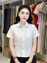 Sơ mi cổ sen can diễu kiểu dáng mới, cơ bản mà vẫn sang UKSM2504003