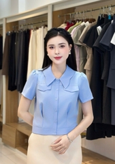 Sơ mi cổ kiểu bo gấu nắp túi UKSM2507026